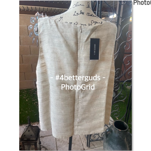 NEW Lafayette 148 NY Sleeveless Tweed like textured Lined Sleeveless Blouse 24W - Picture 4 of 16